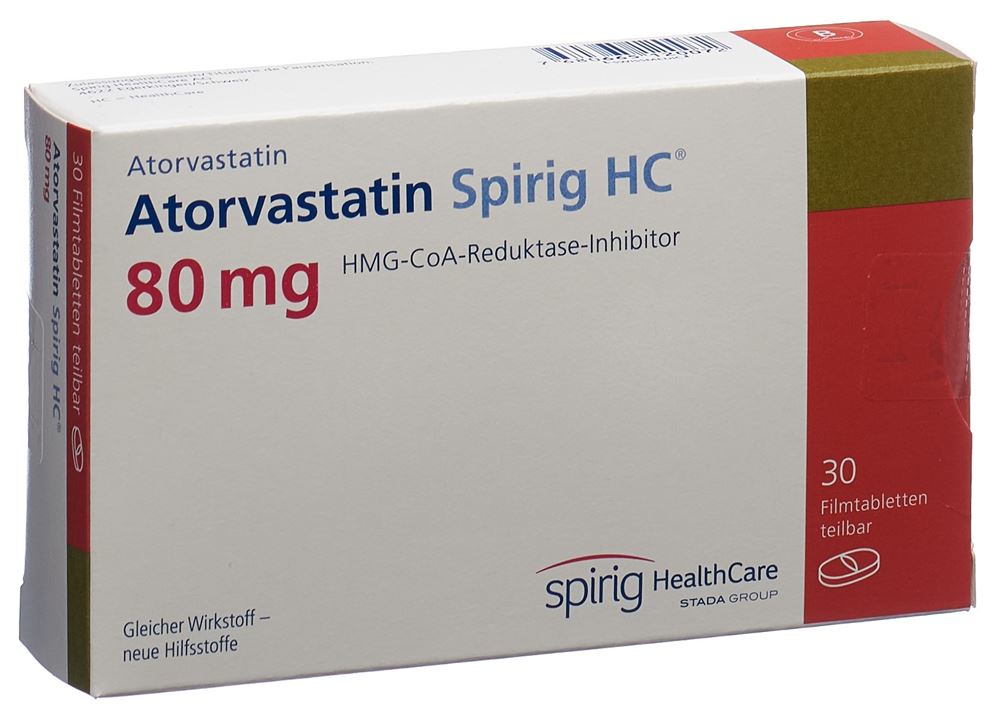 ATORVASTATINE Spirig HC cpr pellic 80 mg 30 pce