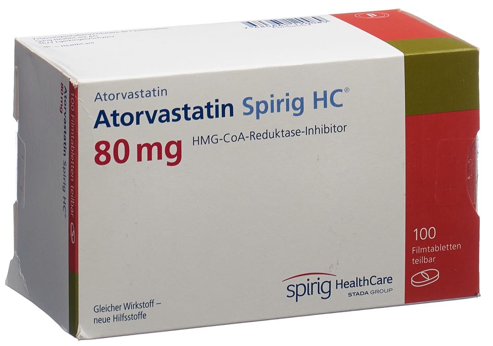 Atorvastatin Spirig HC 80 mg, Filmtabletten