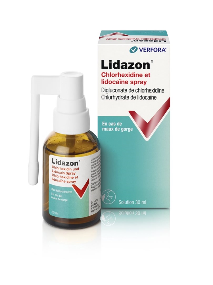 Lidazon chlorhexidine et lidocaine spray, solution