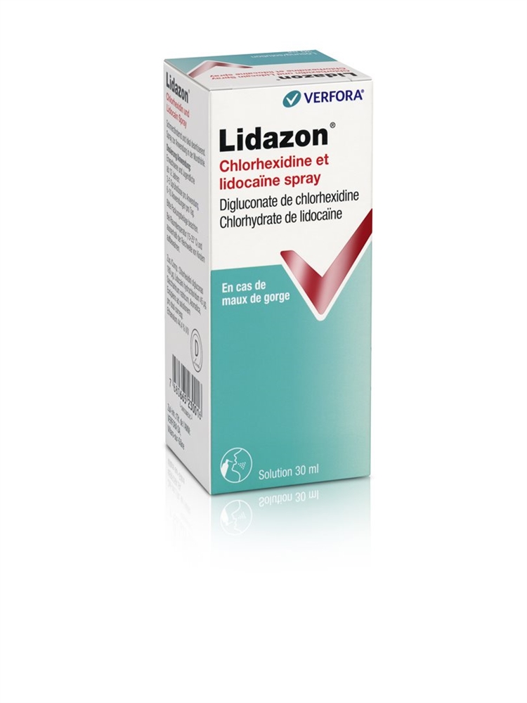 Lidazon chlorhexidine et lidocaine spray, solution