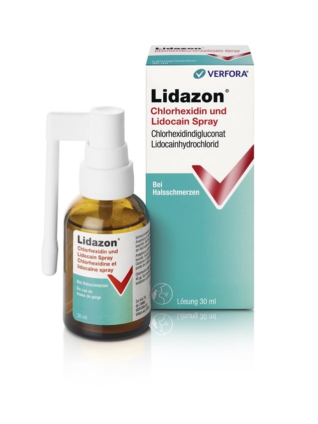 Lidazon chlorhexidine et lidocaine spray, solution