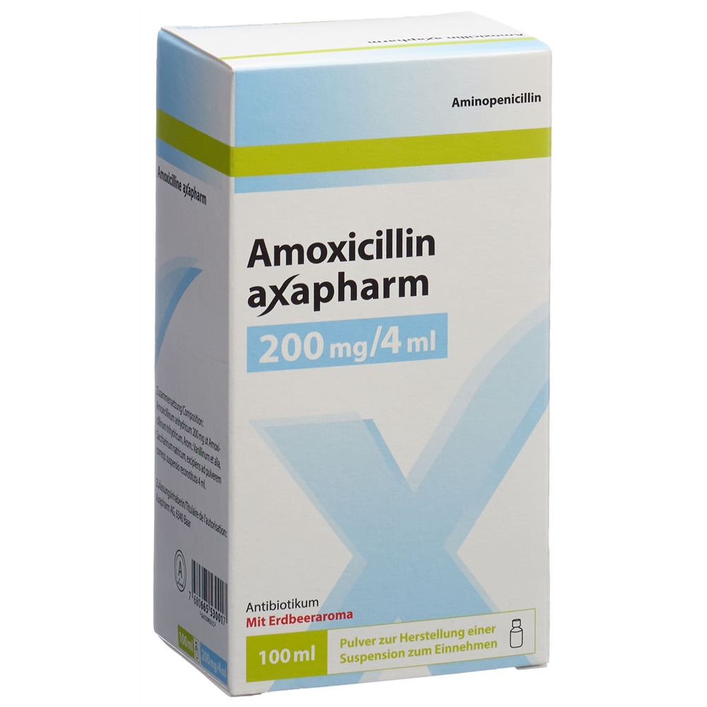 Amoxicillin Axapharm 200 mg/4 ml, Pulver zur Herstellung einer Suspension zum Einnehmen