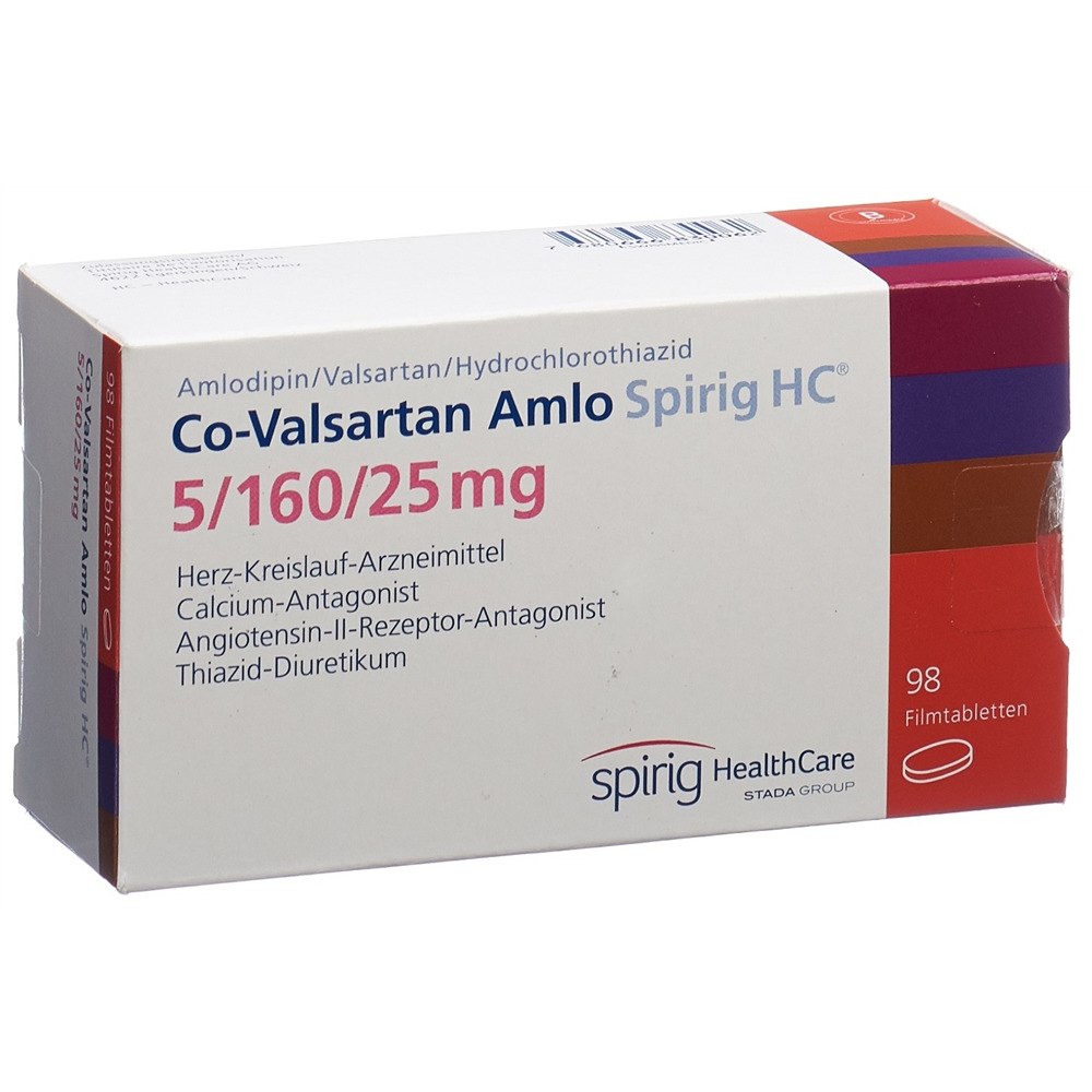 CO-VALSARTAN Amlo Spirig HC 5/160/25mg 98 pce