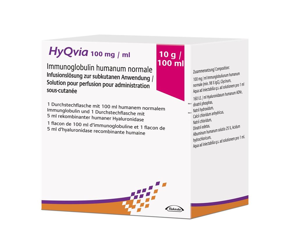 HYQVIA sol perf 10 g/100ml double flacons 100 ml