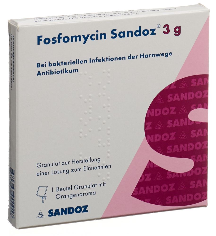 Fosfomycin Sandoz 3 g, Granulat zur Herstellung einer Lösung zum Einnehmen
