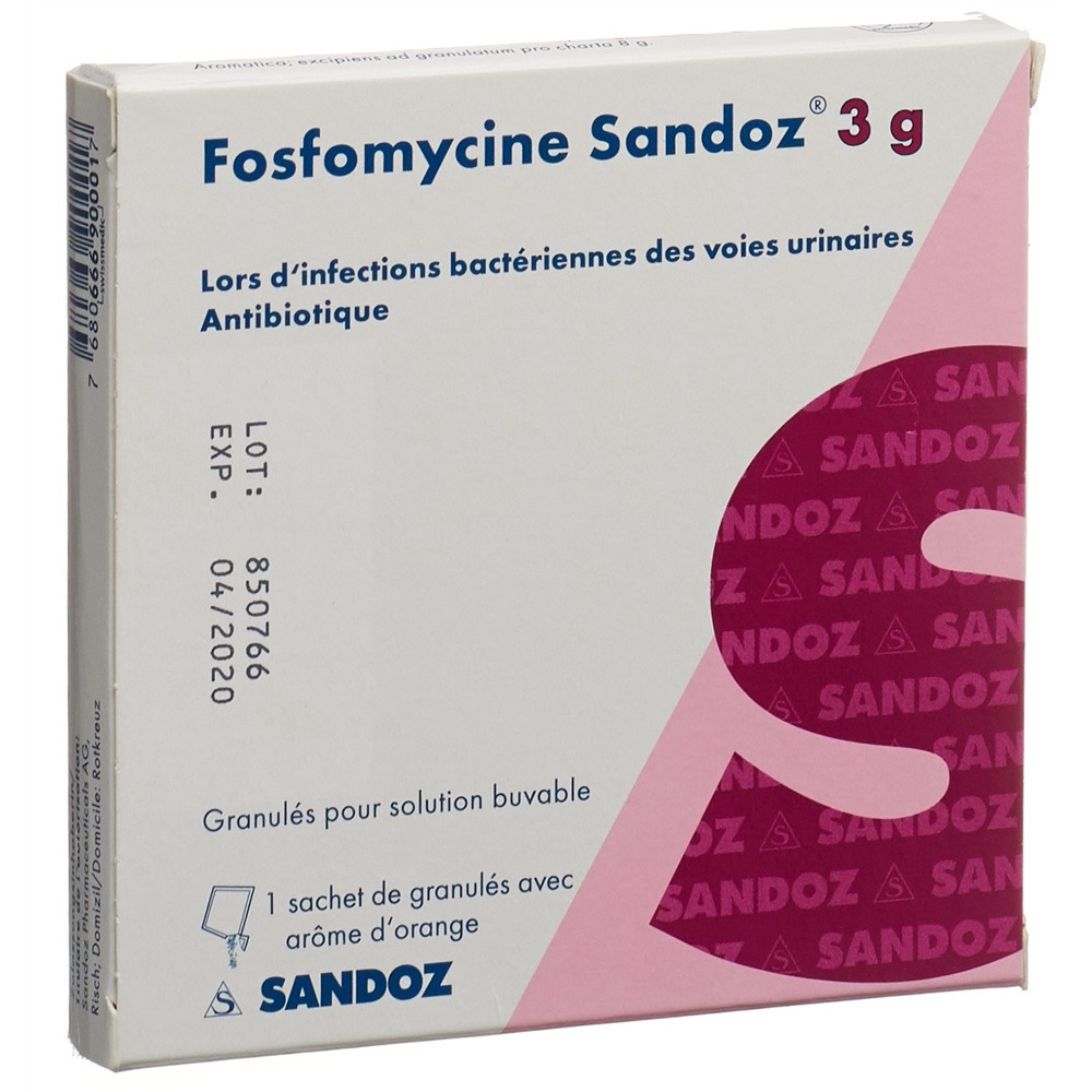Fosfomycin Sandoz 3 g, Granulat zur Herstellung einer Lösung zum Einnehmen