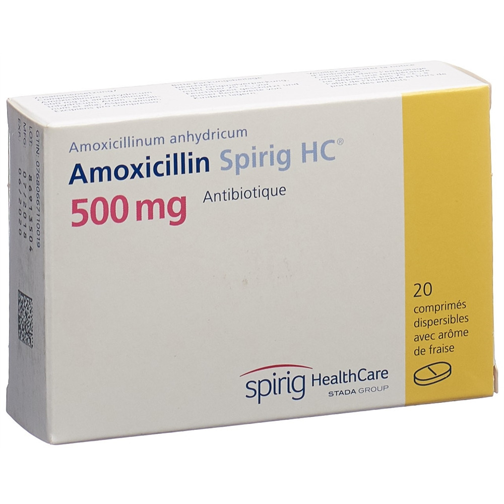 AMOXICILLINE Spirig HC cpr disp 500 mg 20 pce