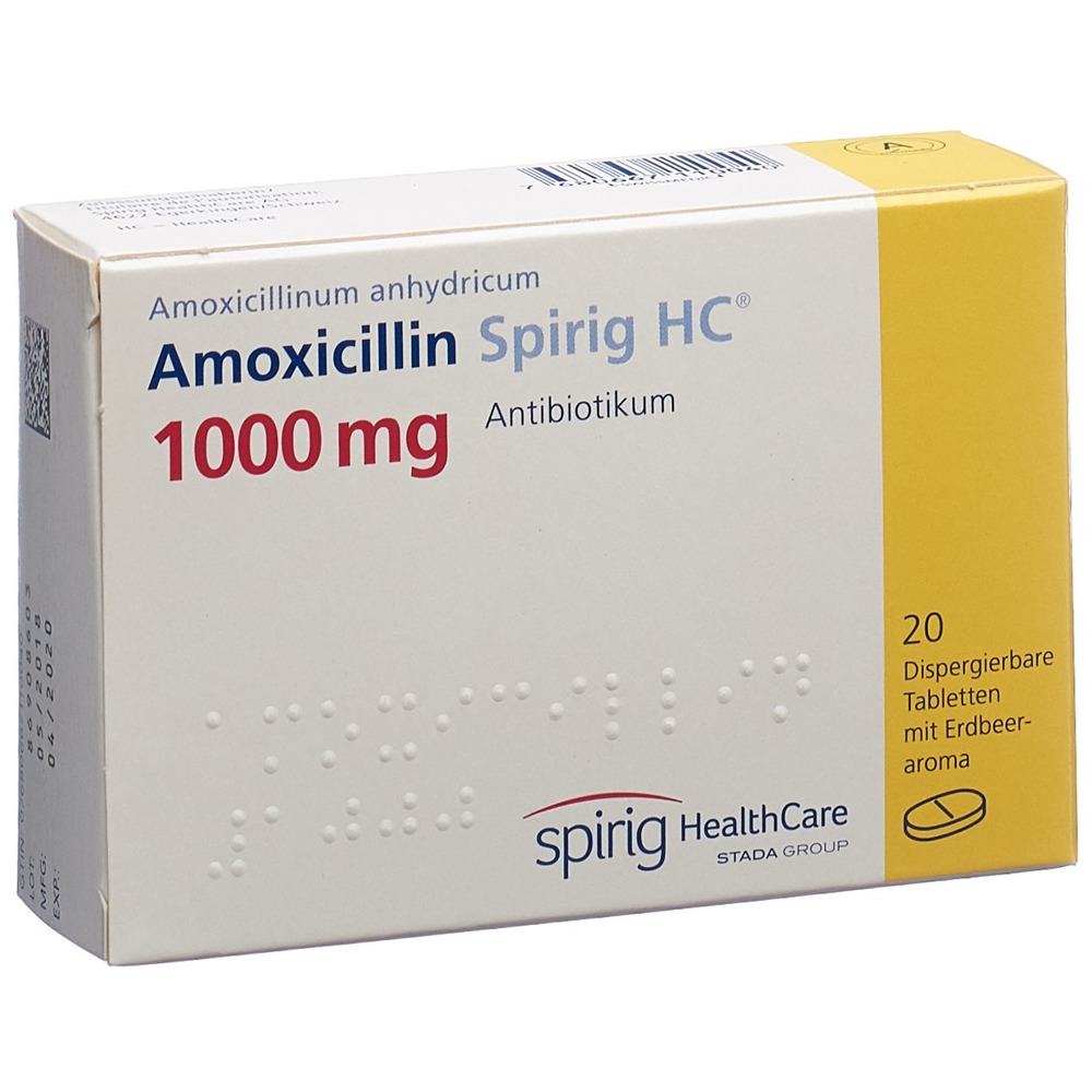 AMOXICILLINE Spirig HC cpr disp 1000 mg 20 pce