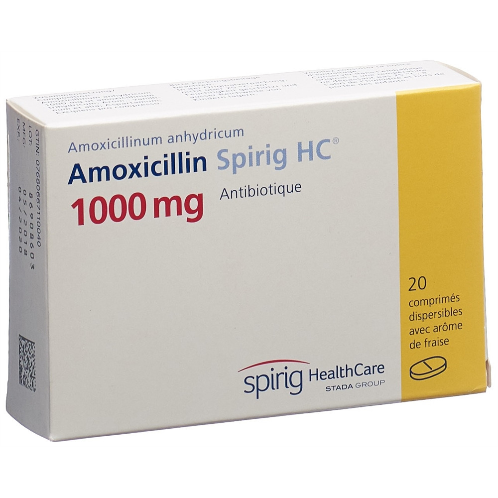 AMOXICILLINE Spirig HC cpr disp 1000 mg 20 pce
