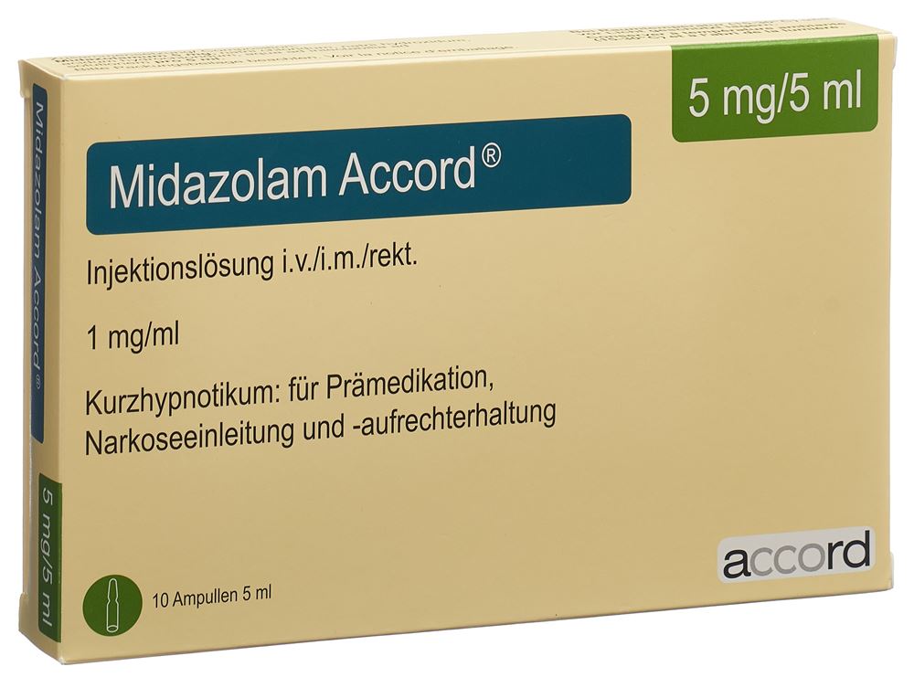MIDAZOLAM Accord 5 mg/5 mL sol perf 10x5mL pce