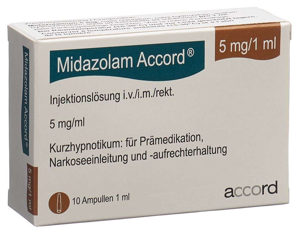 Midazolam Accord 5 mg/1 mL, Injektionslösung