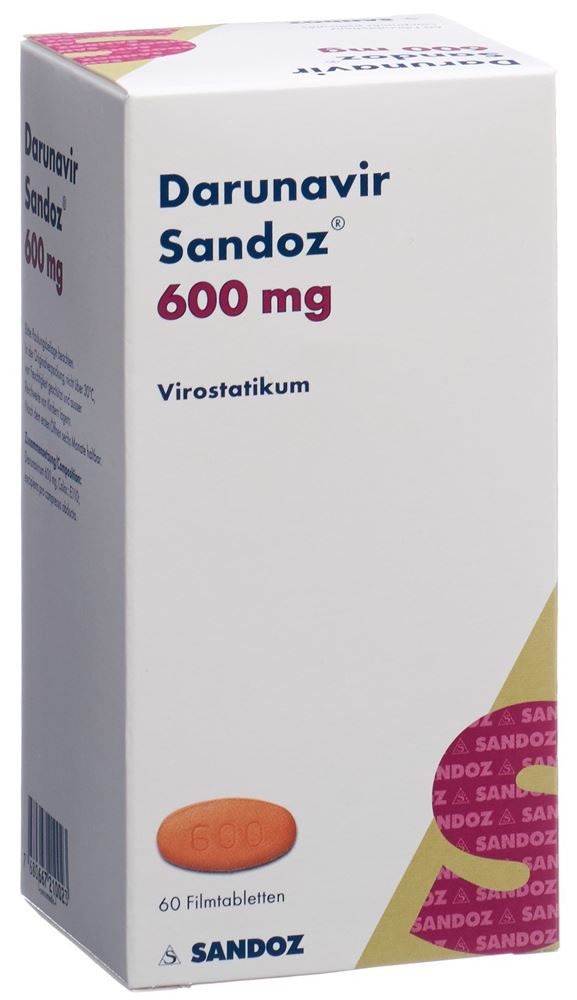 DARUNAVIR Sandoz cpr pell 600 mg bte 60 pce