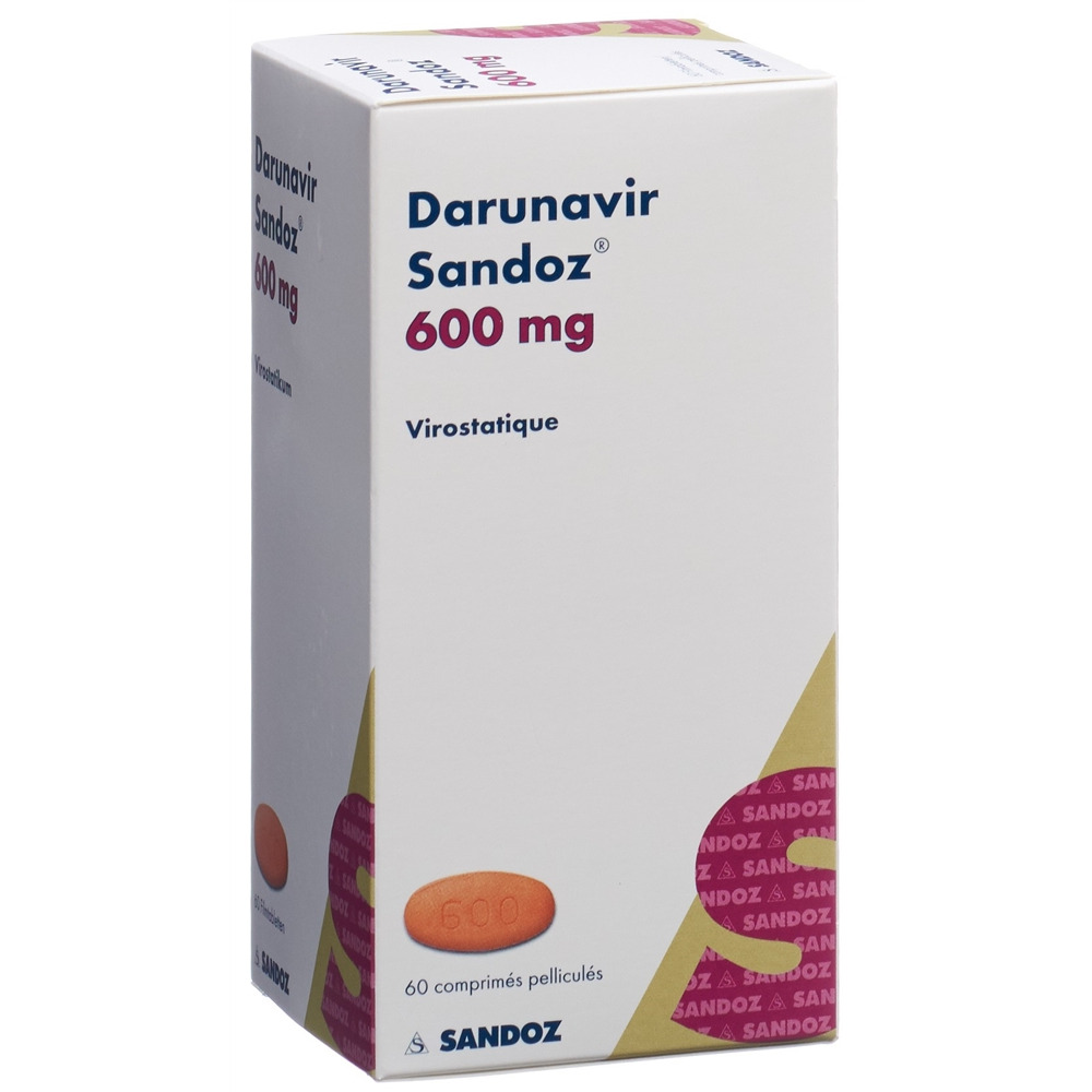 DARUNAVIR Sandoz cpr pell 600 mg bte 60 pce