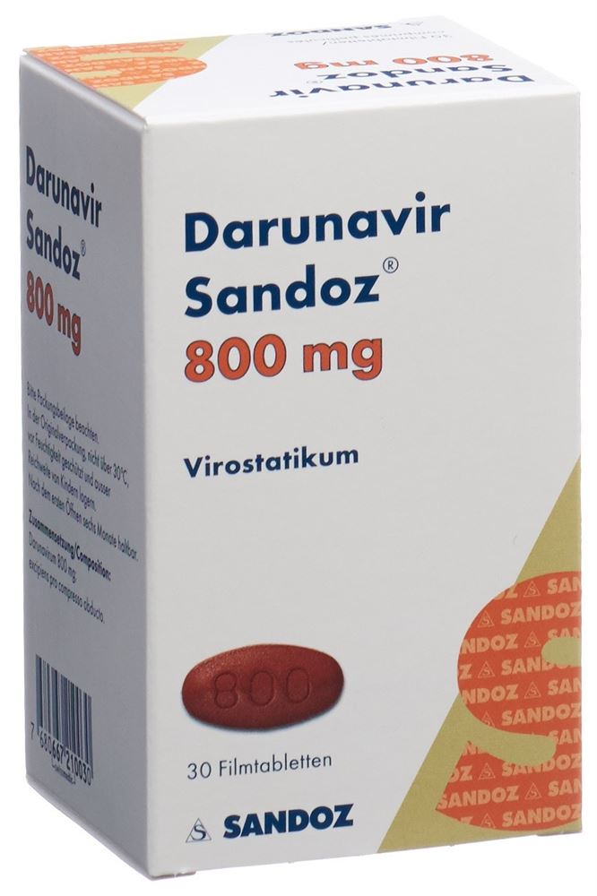 DARUNAVIR Sandoz cpr pell 800 mg bte 30 pce