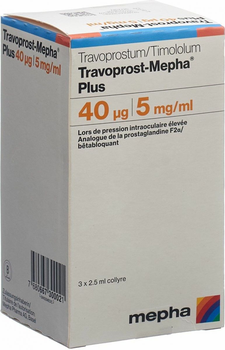 Travoprost-Mepha Plus 0.04mg/5mg, Augentropfen