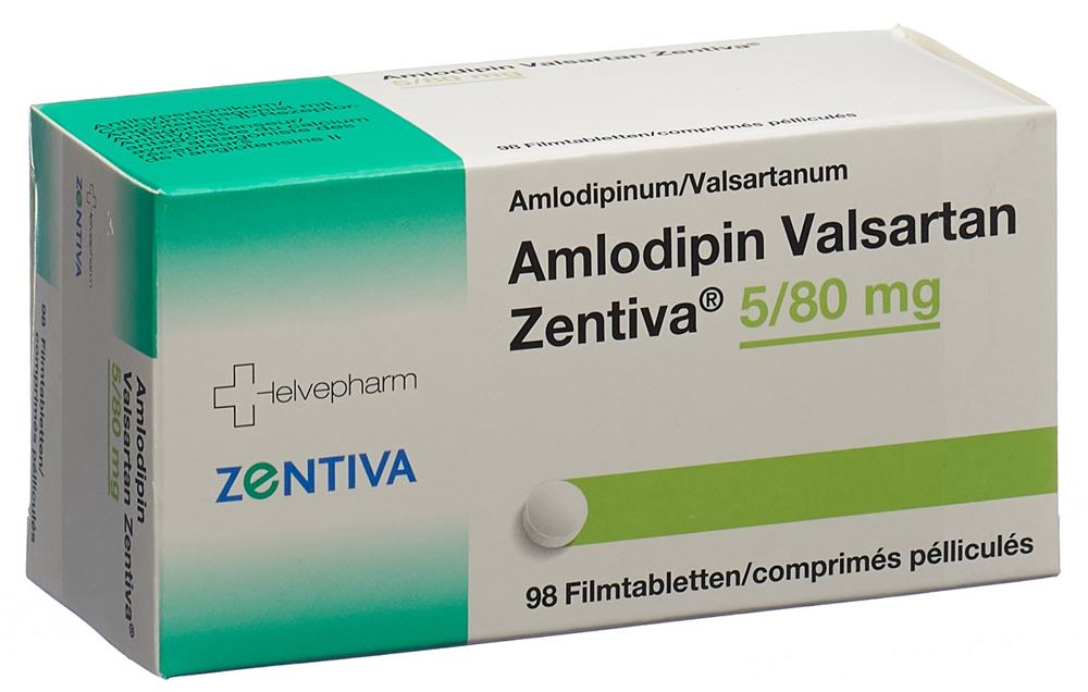 Amlodipin Valsartan Zentiva 5/80 mg, Filmtabletten