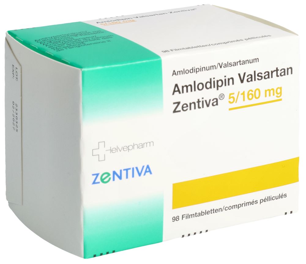 Amlodipin Valsartan Zentiva 5/160 mg, Filmtabletten