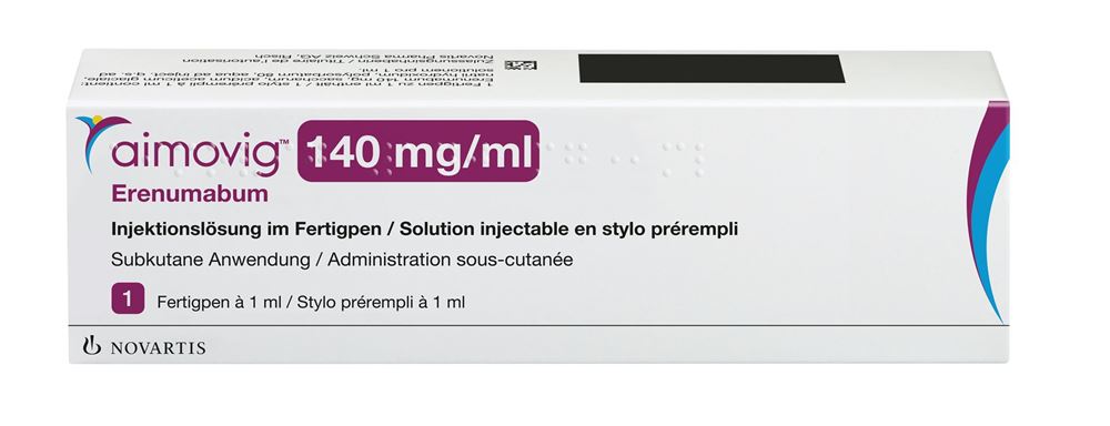 AIMOVIG sol inj 140 mg/ml stylo pré-rempli 1 ml