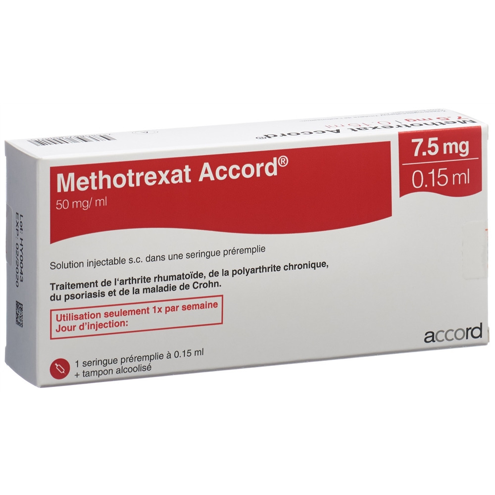 METHOTREXAT Accord 7.5 mg/0.15 ml sol inj sér pré