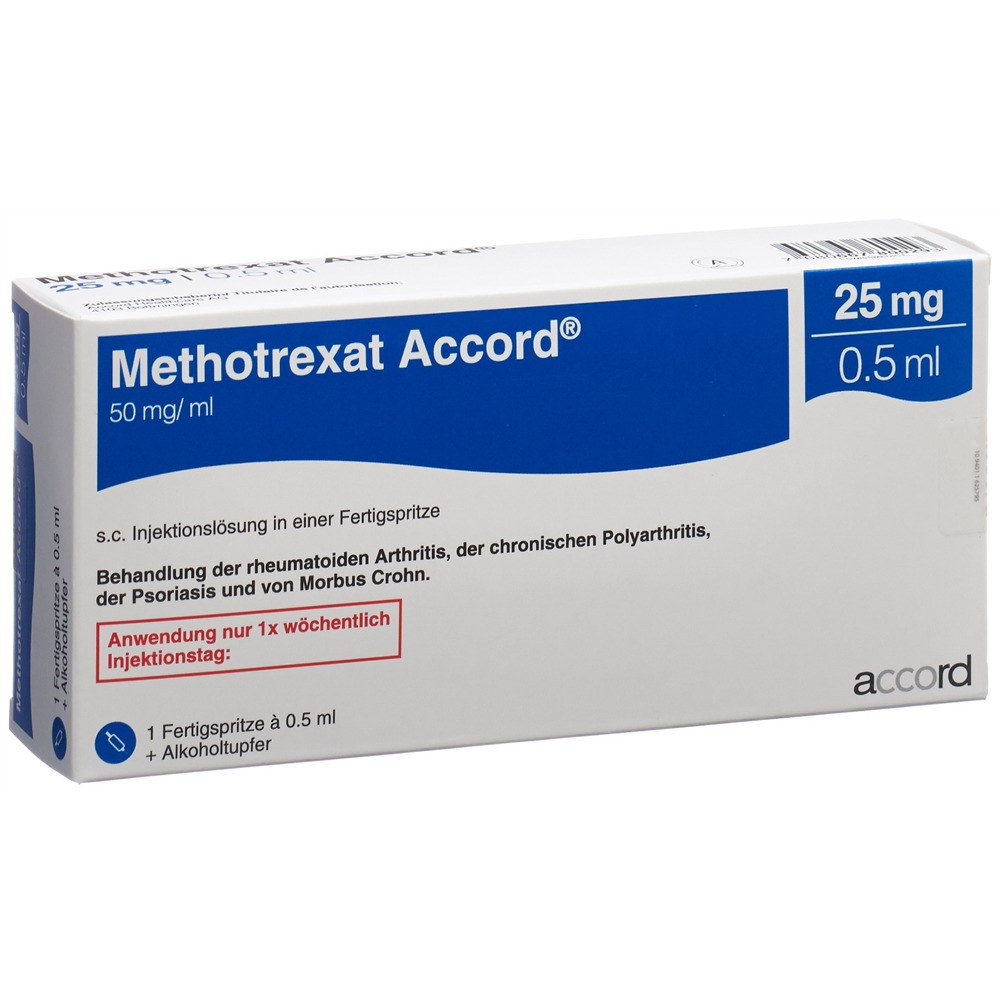 Methotrexat Accord 25 mg/0.5 ml, Injektionslösung in einer Fertigspritze