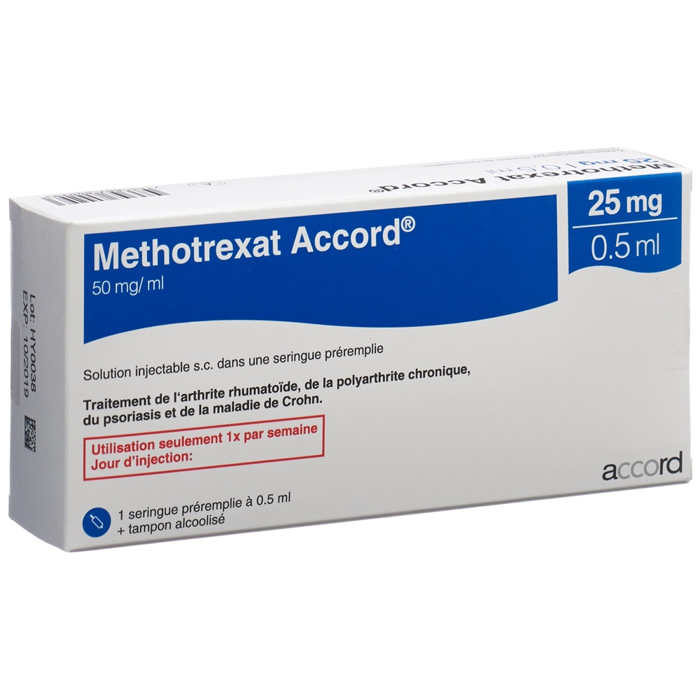 Methotrexat Accord 25 mg/0.5 ml, Injektionslösung in einer Fertigspritze