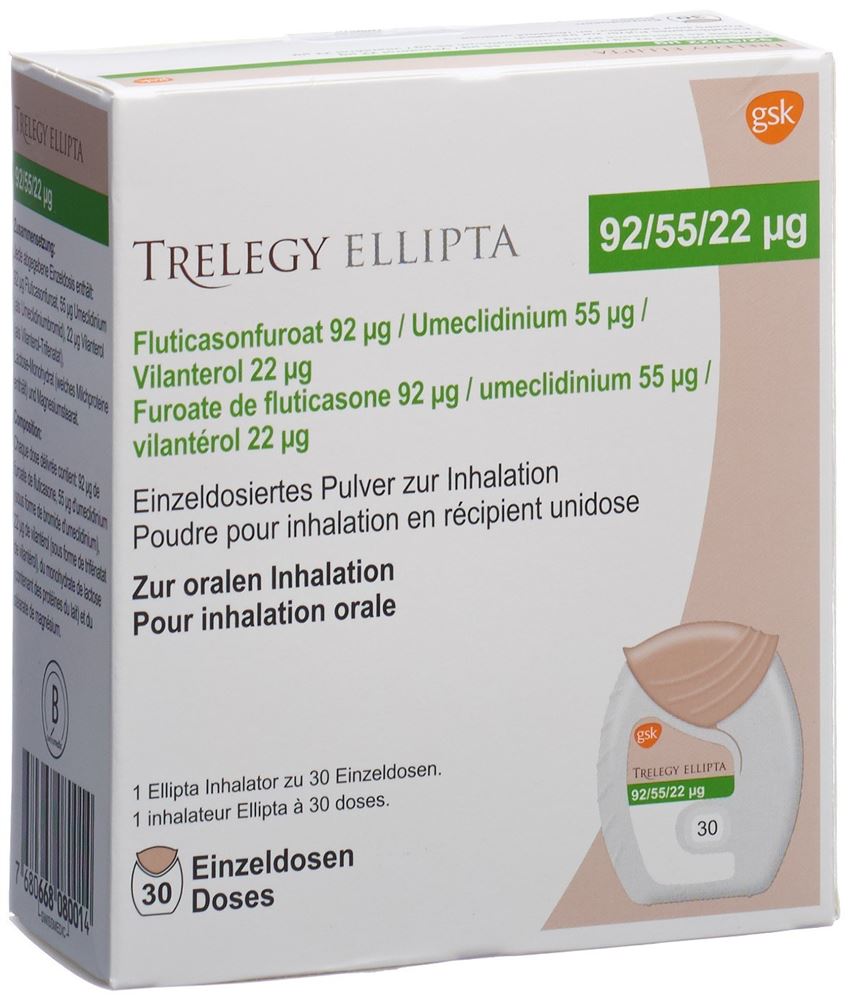 TRELEGY ELLIPTA pdr inh 92/55/22mcg 30 dos