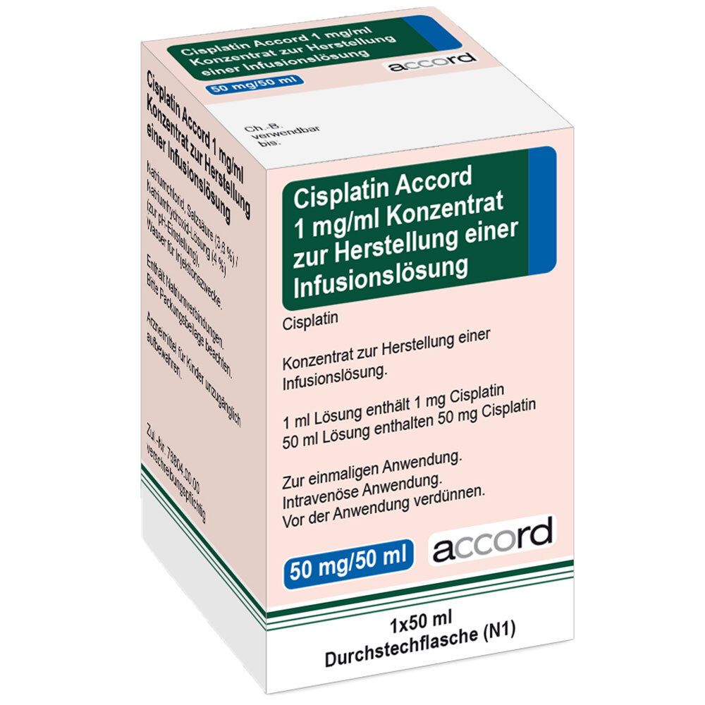 Cisplatin Accord 50 mg/50 ml, Konzentrat zur Herstellung einer Infusionslösung