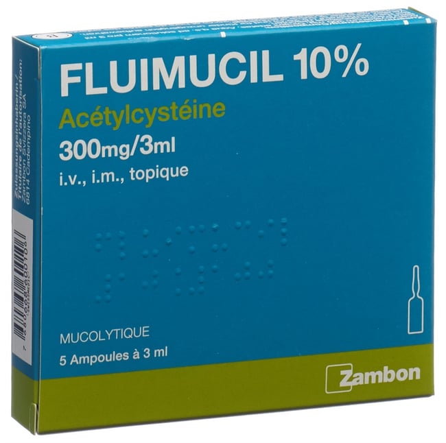 FLUIMUCIL 10% sol inj 300 mg/3ml 5 amp 3 ml