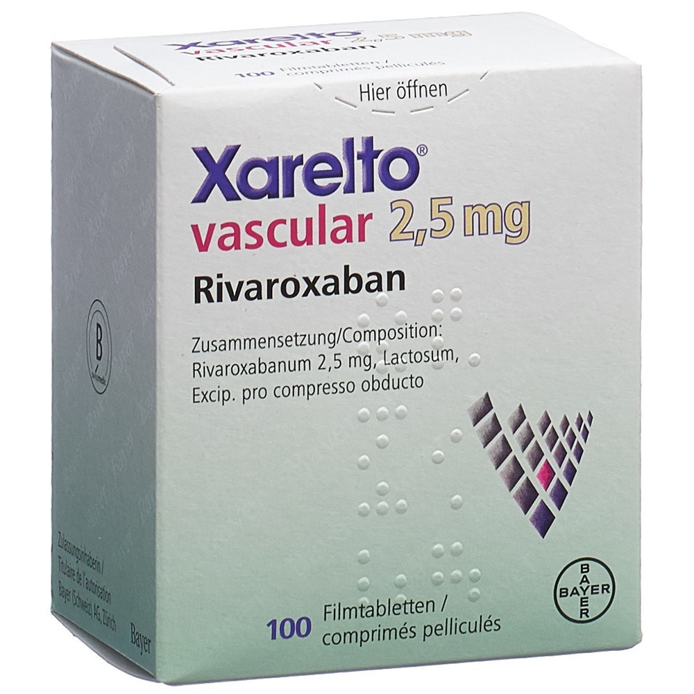 XARELTO vascular cpr pell 2.5 mg bte 100 pce