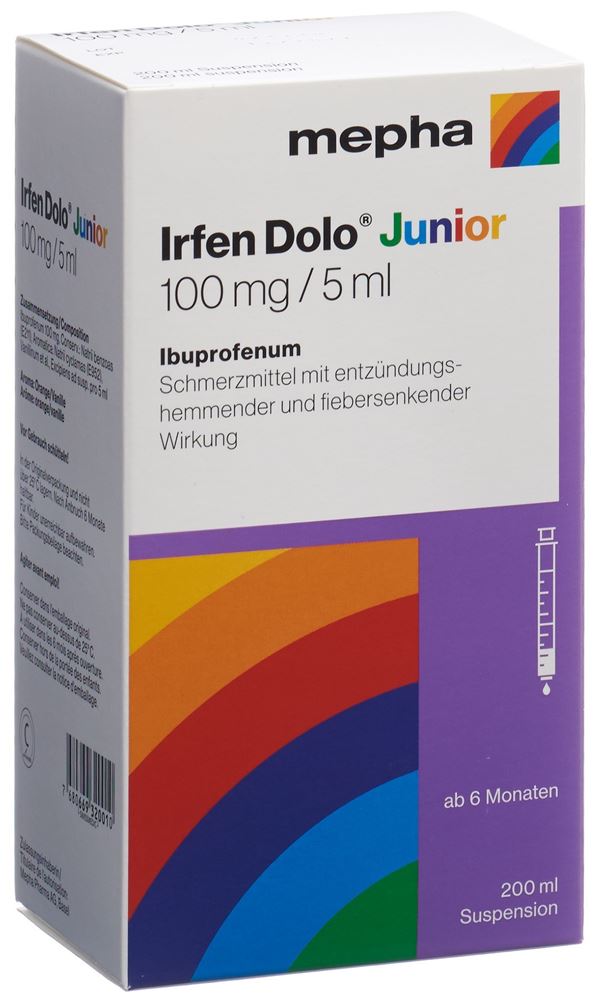 Irfen Dolo Junior 100 mg / 5 ml, Suspension