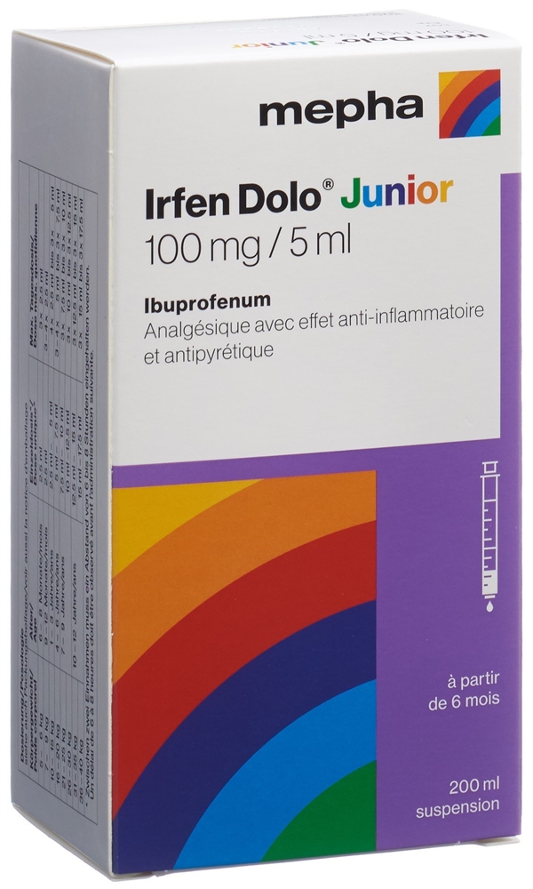 Irfen Dolo Junior 100 mg / 5 ml, Suspension