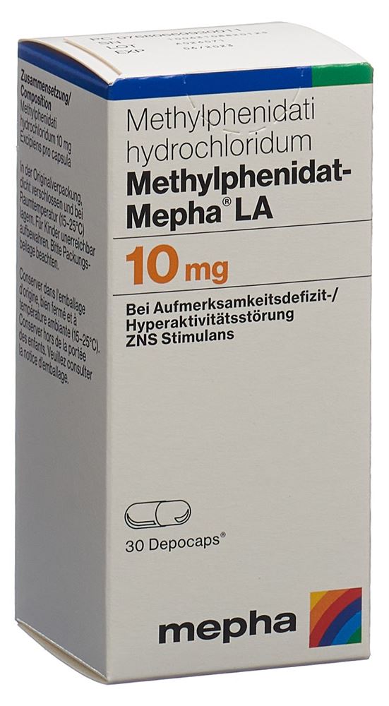 Methylphenidat-Mepha LA 10 mg, Hartkapseln mit veränderter Wirkstofffreisetzung
