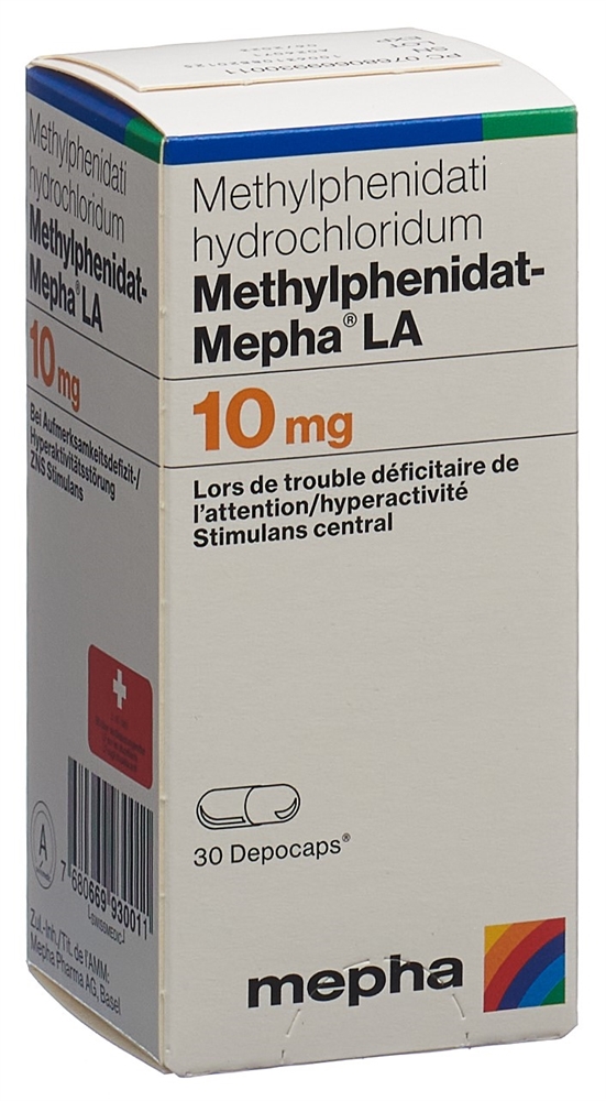 Methylphenidat-Mepha LA 10 mg, Hartkapseln mit veränderter Wirkstofffreisetzung