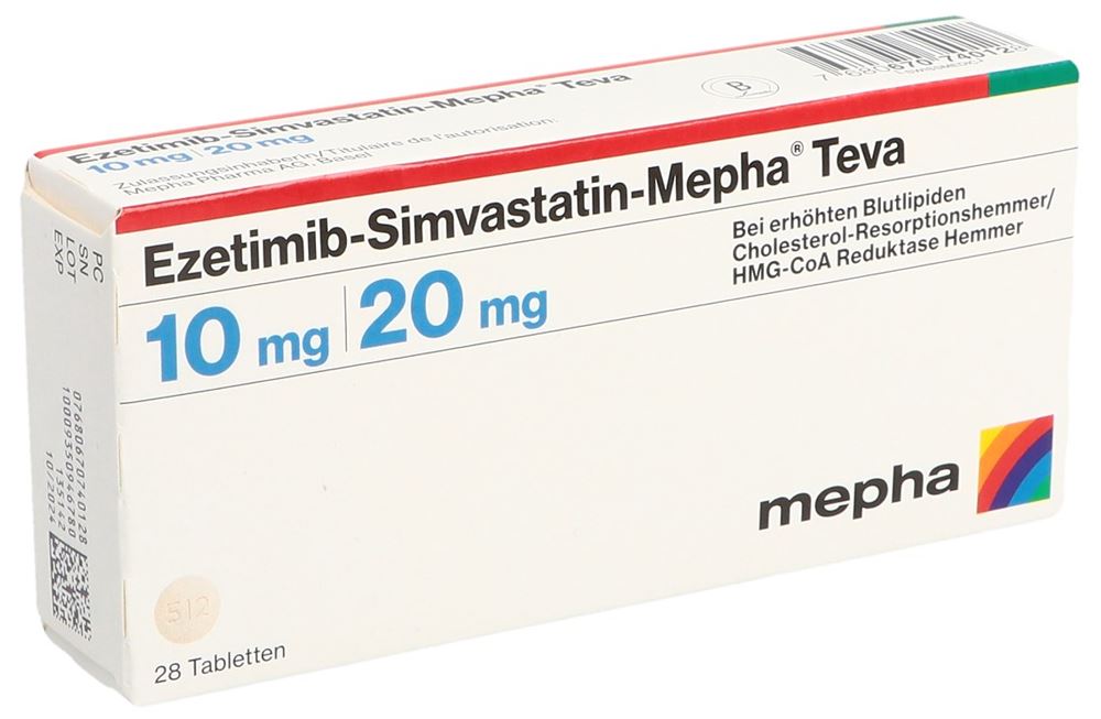 EZETIMIB SIMVASTATIN Mepha Teva 10/20 mg 28 pce