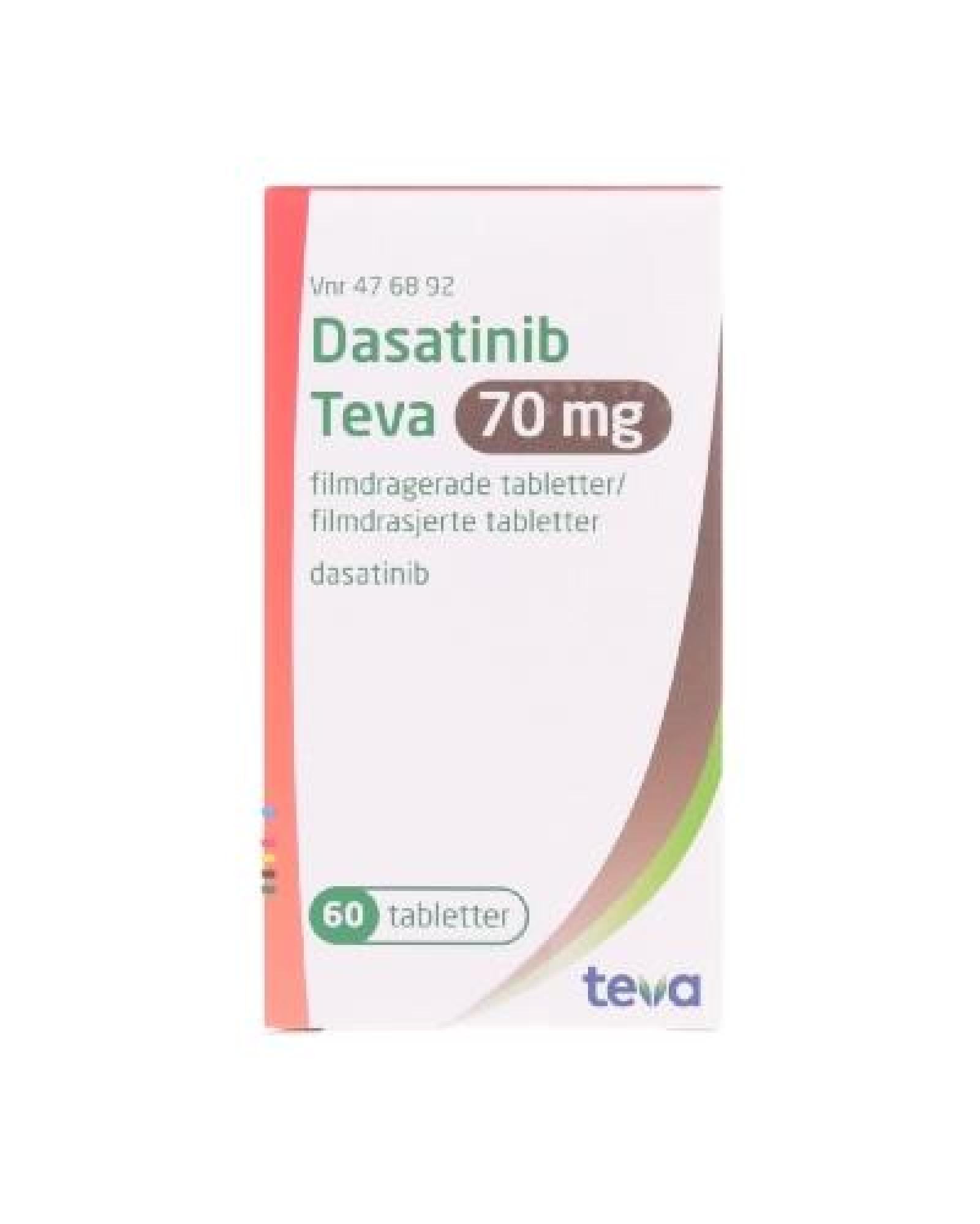Dasatinib-Teva 70 mg, Filmtabletten