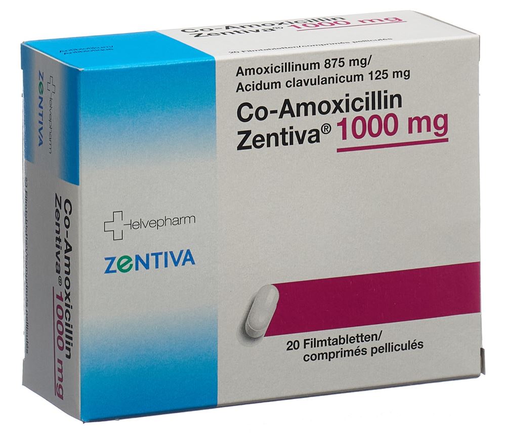 CO-AMOXICILLIN Zentiva cpr pell 1000 mg 20 pce
