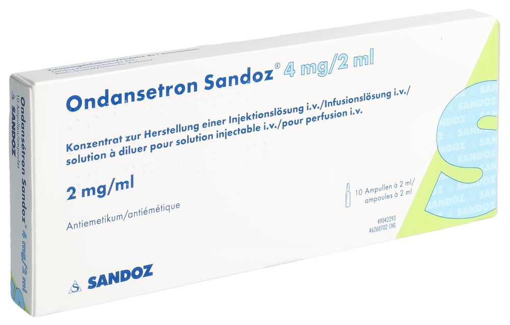 Ondansetron Sandoz 4 mg/2 ml, Infusionskonzentrat/ Injektionslösung