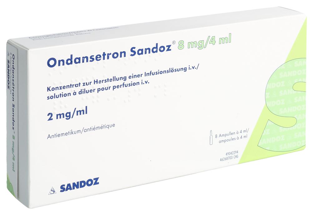 Ondansetron Sandoz 8 mg/4 ml, Infusionskonzentrat/ Injektionslösung