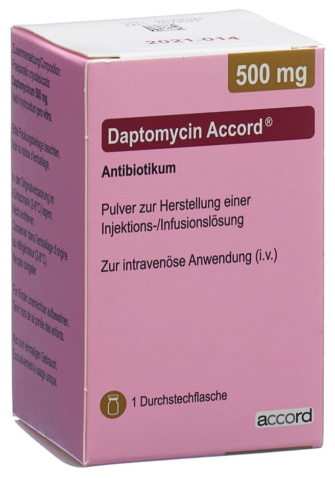 DAPTOMYCIN Accord subst seche 500 mg 1 pce