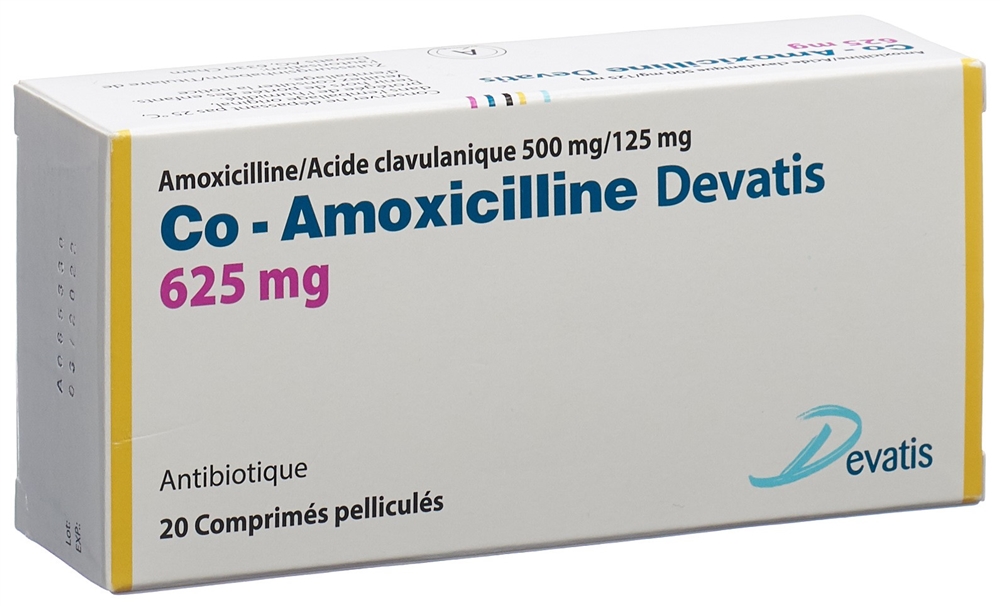 CO-AMOXICILLINE Devatis cpr pell 625 mg 20 pce
