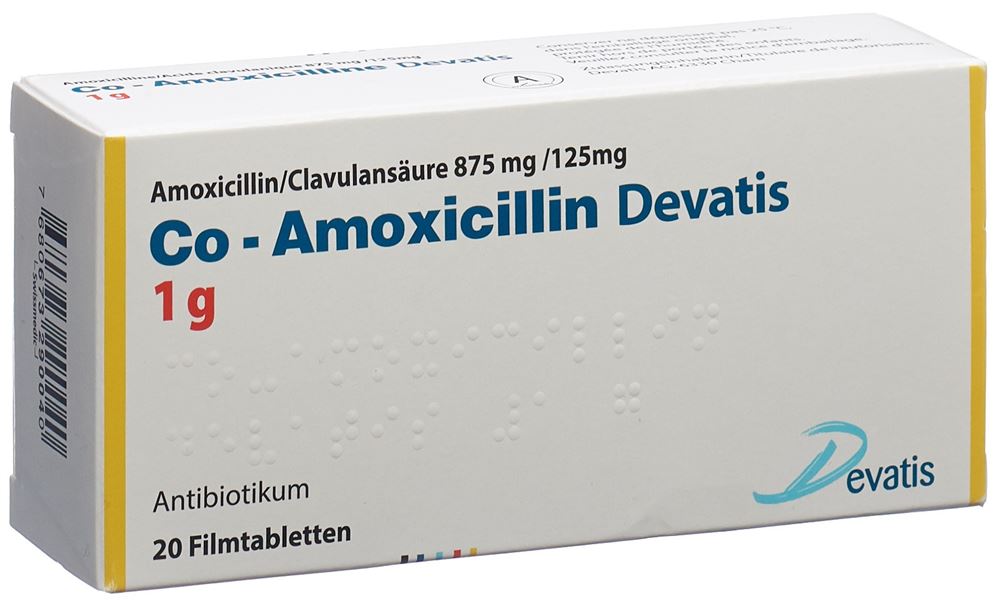 Co-Amoxicillin Devatis 1 g, Filmtabletten