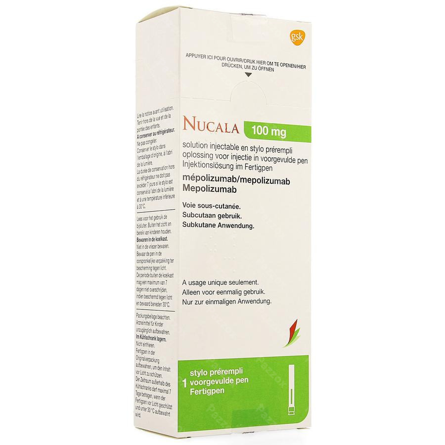 Nucala 100 mg/mL, Injektionslösung in der Fertigspritze