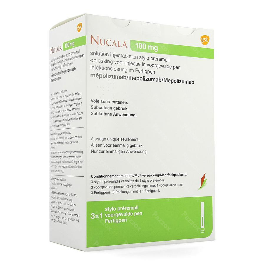 Nucala 100 mg/mL, Injektionslösung in der Fertigspritze
