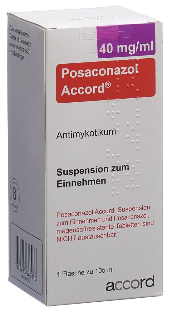 Posaconazol Accord 40 mg/ml, Suspension zum Einnehmen