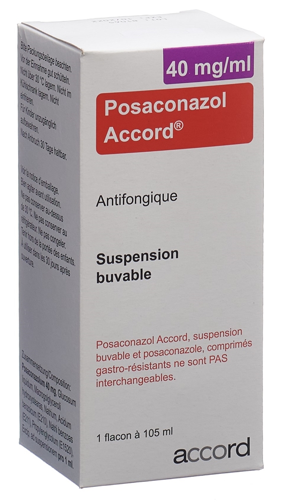 Posaconazol Accord 40 mg/ml, Suspension zum Einnehmen