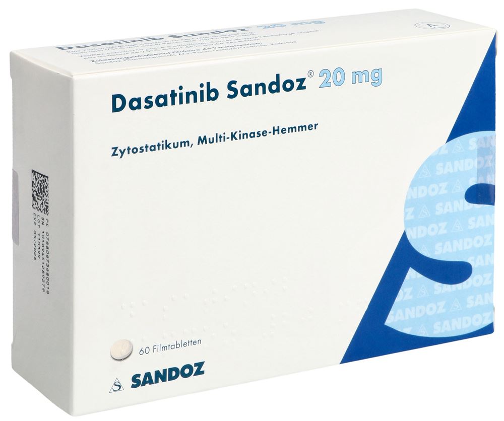Dasatinib Sandoz 20 mg, Filmtabletten
