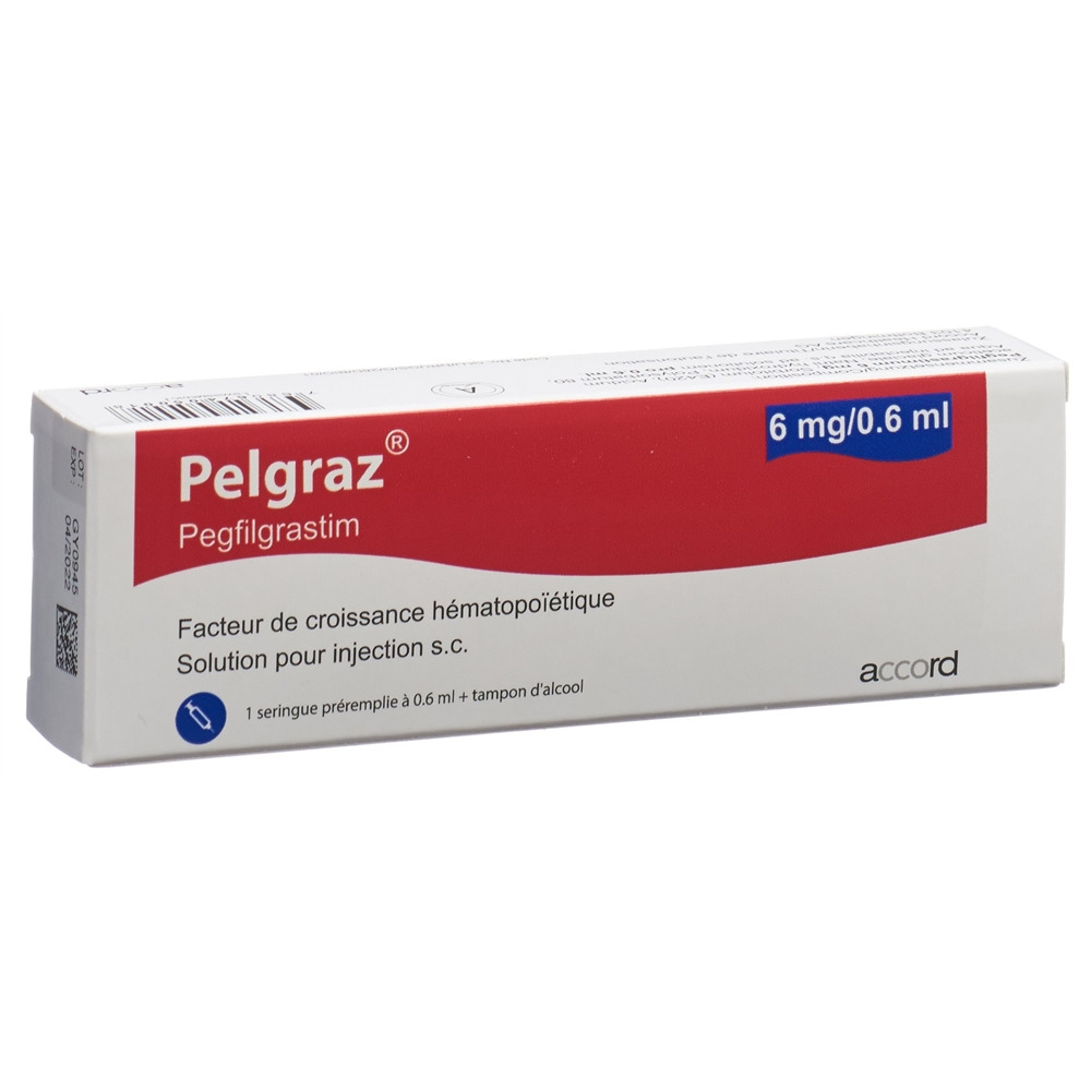 Pelgraz, sol inj 6 mg/0.6 ml sécurisée , ser pré 0.6 ml (ancien)