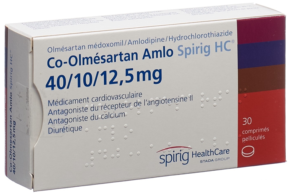 Co-Olmesartan Amlo Spirig HC 40 mg/10 mg/12.5 mg, Filmtabletten