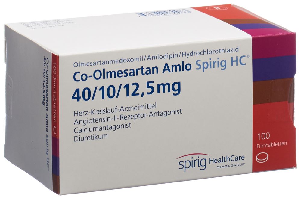Co-Olmesartan Amlo Spirig HC 40 mg/10 mg/12.5 mg, Filmtabletten