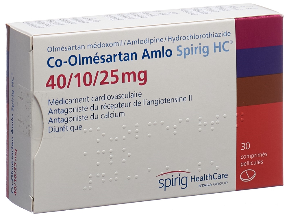 CO-OLMESARTAN AMLO Spirig HC 40/10/25mg 30 pce